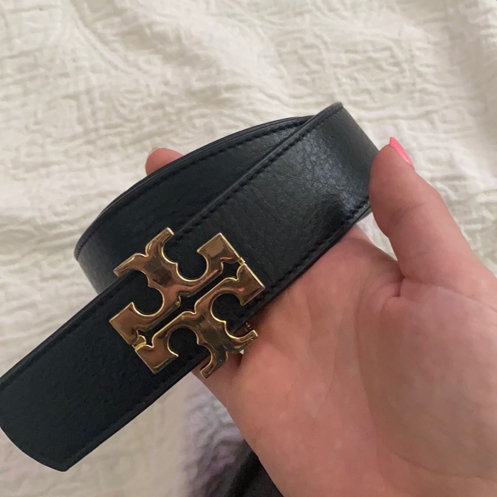 Tory Burch Reversible Belt - Black and Tan